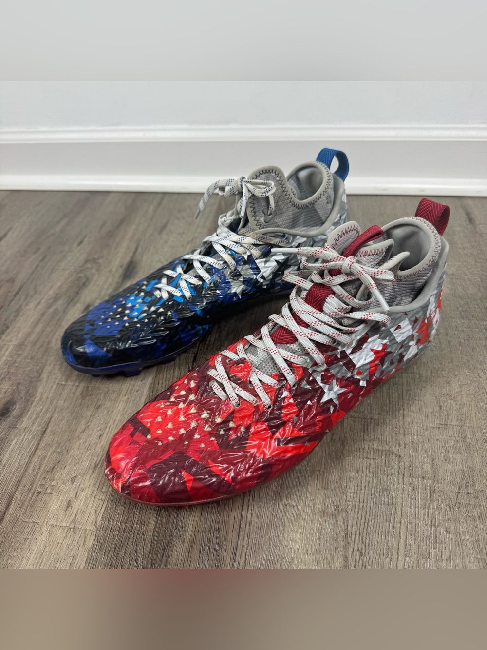 Under Armour Spotlight Clone MC LE USA Patriotic Camo Football Cleats Sz 14 - Picture 4 of 9